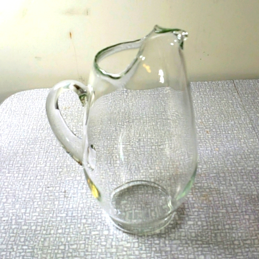 Unadorned Elegant Transparent Large glass pitcher ice catch